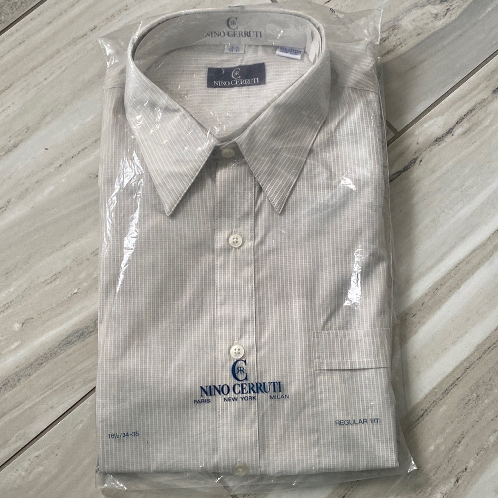 Mens Nino Cerruti Dress Shirt - BRAND NEW IN BAG - 16.5 34/35